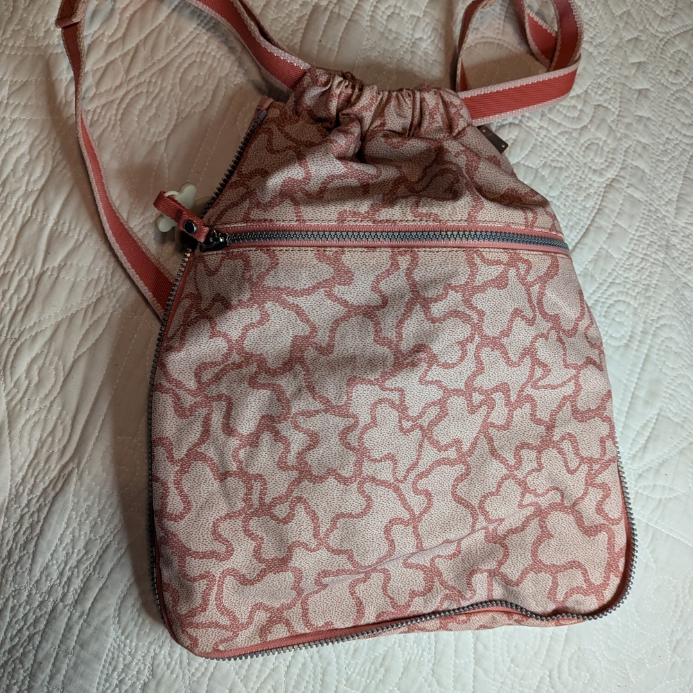 Tous Pink and Cream Patterned Backpack